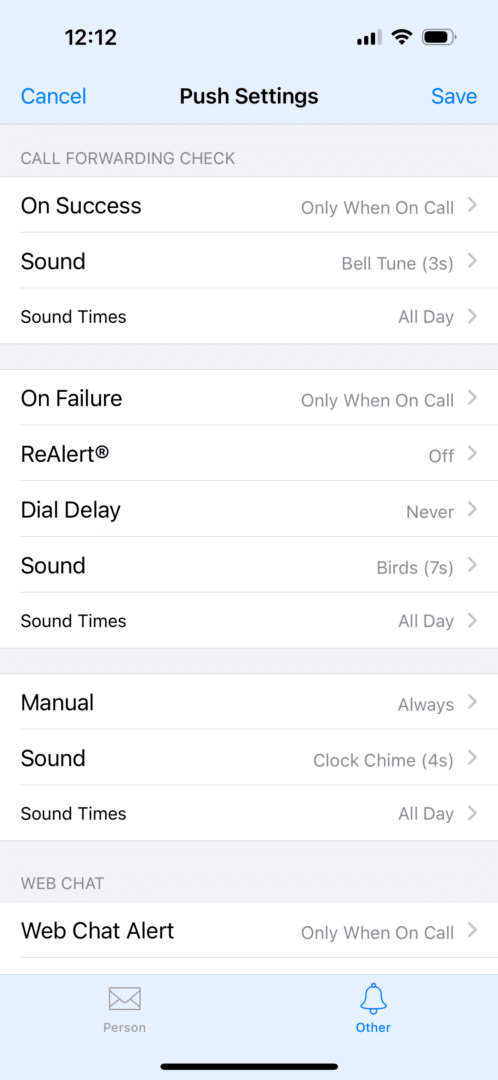 call forwarding check feature